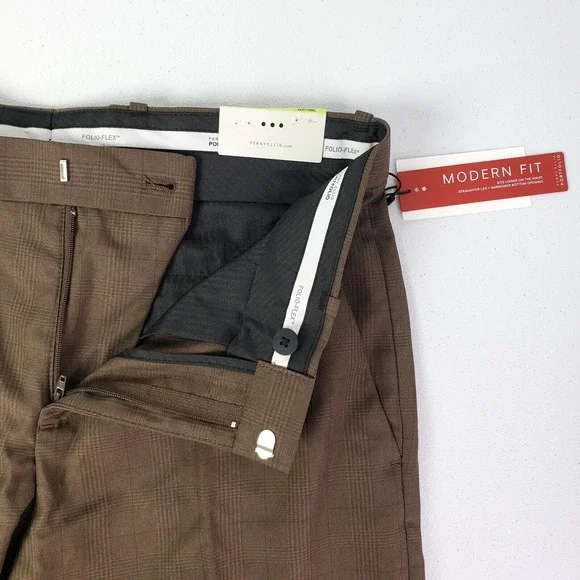 Perry Ellis Pants Men's 30x29 Rain Drum Portfolio Modern Fit Non Iron NWT - Picture 6 of 14